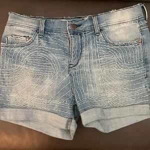 Anthropologie stitch distressed shorts
